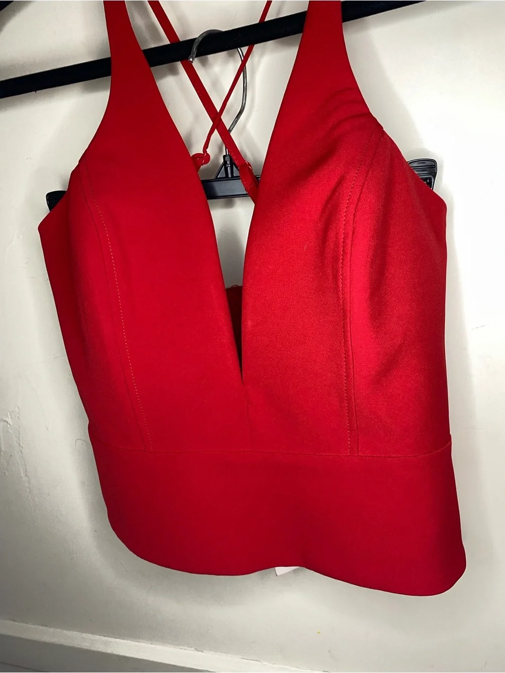 Red Strappy V-Neck Women’s Tank Top